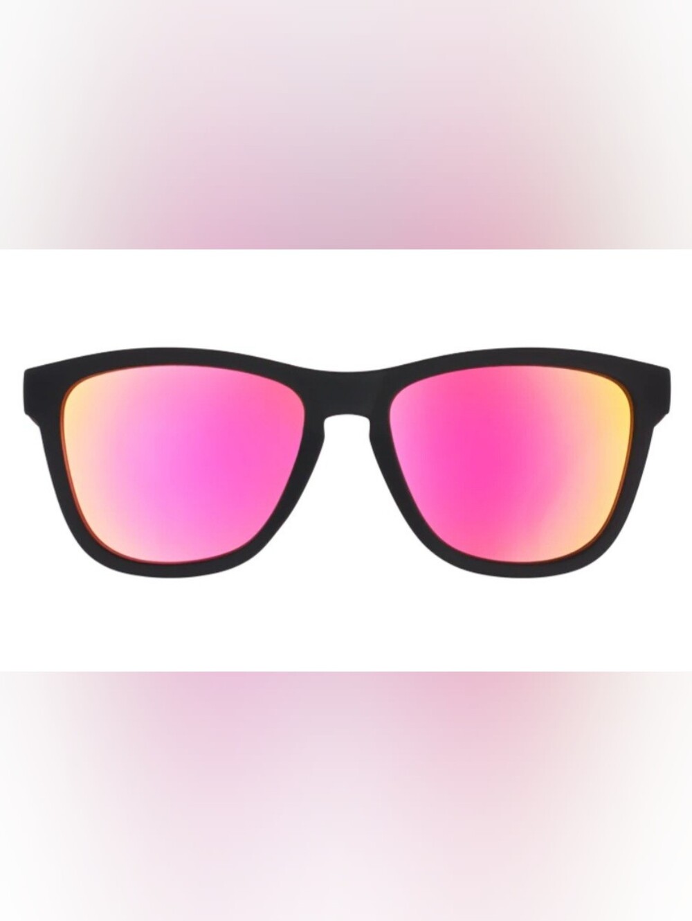 NEW Goodr OG Professional Respawner Black Sunglasses With Pink Mirrored Lens